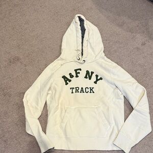 Abercrombie & Fitch Cream Hoodie with Green Logo